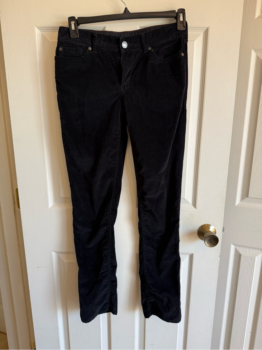 Eddie Bauer Black Women's Soft Corduroy Straight Leg Pants.